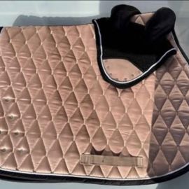 Tapis de selle et bonnet Fouganza rose (cheval)