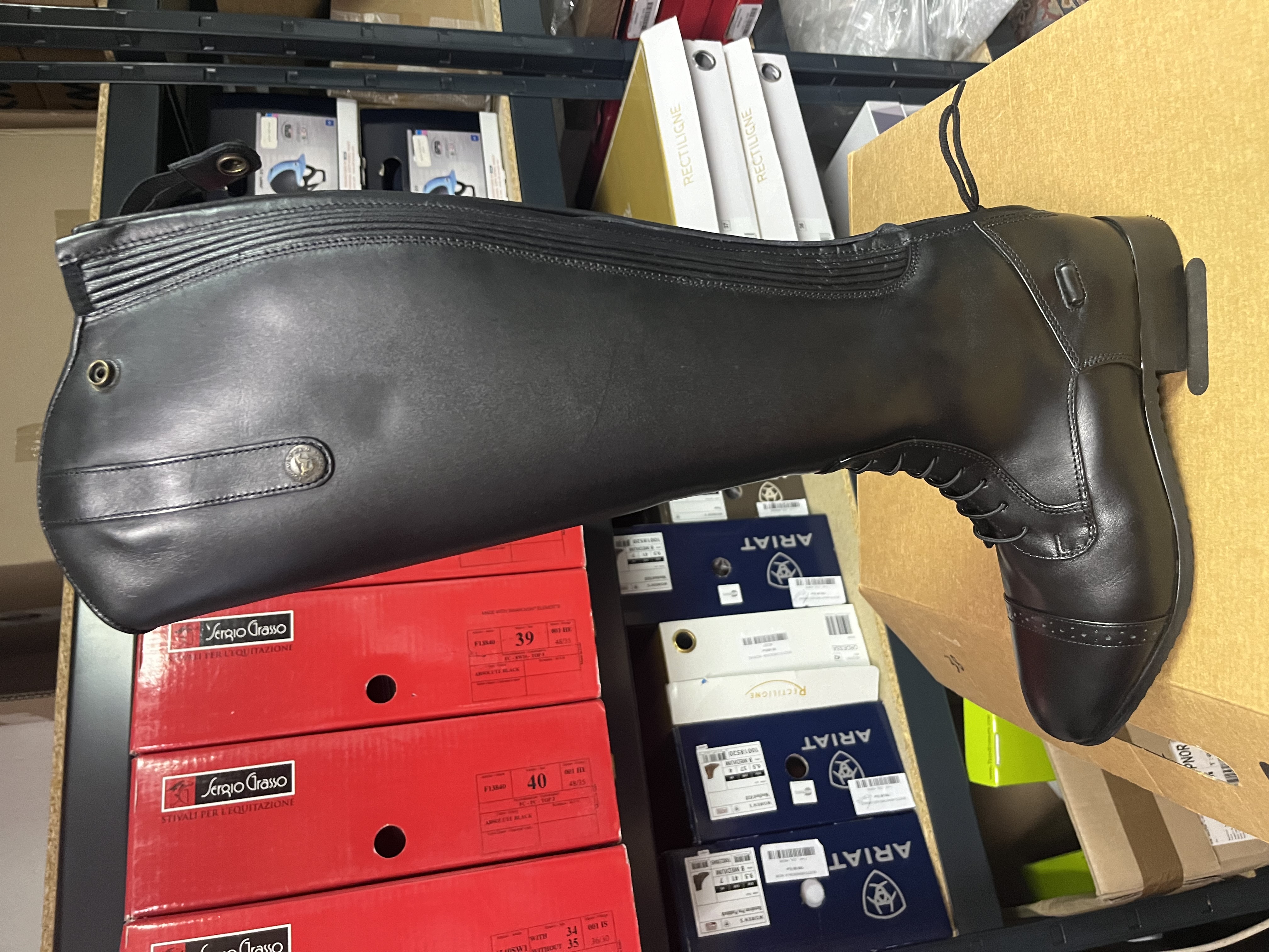 Bottes equitation HKM fourrees cuir noir 40 neuf neuf a vendre